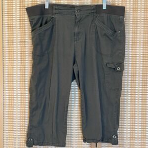 Da-sh Womens XL Capri Pants Army Green Cargo Streetwear Grunge Boho Activewear